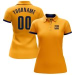 Custom Gold Navy Golf Polo Shirt for Performance Sports Wear Custom Gold Navy Performance Golf Polo Shirt - Image 2