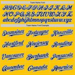 Gold Navy Pinstripe Light Blue Authentic Custom Baseball Jersey Custom Gold Navy Pinstripe Navy-Light Blue Authentic Baseball - Image 5