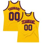 Custom Gold Navy Red Basketball Jersey - Authentic Throwback Style Custom Gold Navy-Red Authentic Throwback Basketball Jersey