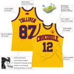 Custom Gold Navy Red Basketball Jersey - Authentic Throwback Style Custom Gold Navy-Red Authentic Throwback Basketball Jersey - Image 2