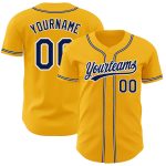 Custom Gold Navy White Baseball Jersey - Authentic Style 8724 Custom Gold Navy-White Authentic Baseball Jersey Style 8724