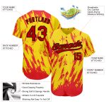 Custom Gold Red Black 3D Pattern Baseball Jersey - Authentic Design Sports Apparel Custom Gold Red-Black 3D Pattern Design - Image 3