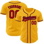 Custom Gold Red-Navy Authentic Baseball Jersey for Men - Personalized Sports Apparel Custom Gold Red-Navy Authentic Baseball