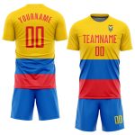 Ecuador Flag Soccer Jersey Custom Gold Red-Royal Sublimation Uniform Custom Gold Red-Royal Sublimation Ecuador Flag Soccer - Image 2