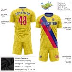 Custom Gold Red-Royal Soccer Jersey Uniform - Personalized Sublimation Design Custom Gold Red-Royal Sublimation Soccer Uniform - Image 3