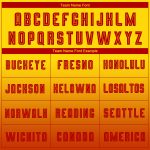 Custom Gold Red Sublimation Soccer Jersey Long Sleeve Fade Fashion Uniform Custom Gold Red Sublimation Long Sleeve Fade Fashion - Image 4