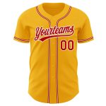 Custom Gold Red White Baseball Jersey - Authentic Sports Apparel Custom Gold Red-White Authentic Baseball Jersey - Image 2