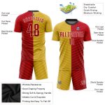 Custom Gold Red White Soccer Uniform Jersey - Sublimation Sports Apparel Custom Gold Red-White Sublimation Soccer Uniform - Image 3