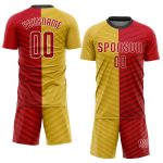 Custom Gold Red White Soccer Jersey Sublimation Style 7034 - Personalized Uniform for Teams Custom Gold Red-White Sublimation - Image 2