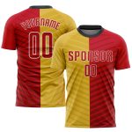 Custom Gold Red White Soccer Uniform Jersey - Sublimation Sports Apparel Custom Gold Red-White Sublimation Soccer Uniform
