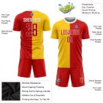 Custom Gold Red-White Soccer Uniform Jersey for Sublimation Fashion Style Custom Gold Red-White Sublimation Split Fashion - Image 3