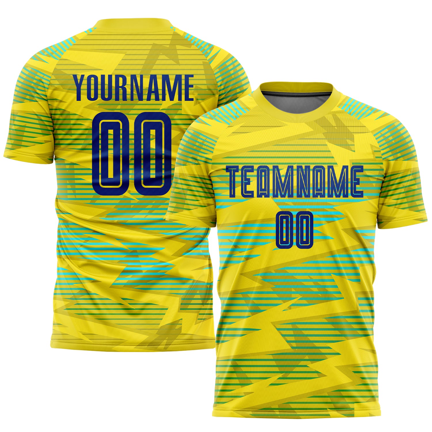 Custom Gold Royal Light Blue Soccer Jersey - Sublimation Away Uniform Custom Gold Royal-Light Blue Away Sublimation Soccer