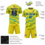 Custom Gold Royal Light Blue Soccer Jersey - Sublimation Away Uniform Custom Gold Royal-Light Blue Away Sublimation Soccer - Image 3