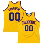 Custom Gold Basketball Jersey - Authentic Royal-Orange Throwback Design Custom Gold Royal-Orange Authentic Throwback Basketball