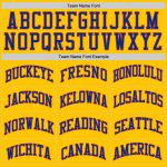 Custom Gold Basketball Jersey - Authentic Royal-Orange Throwback Design Custom Gold Royal-Orange Authentic Throwback Basketball - Image 4