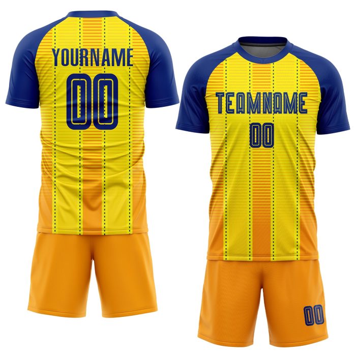 Custom Gold Royal Orange Soccer Jersey - Sublimation Uniform for Team Sports Custom Gold Royal-Orange Sublimation Soccer - Image 2