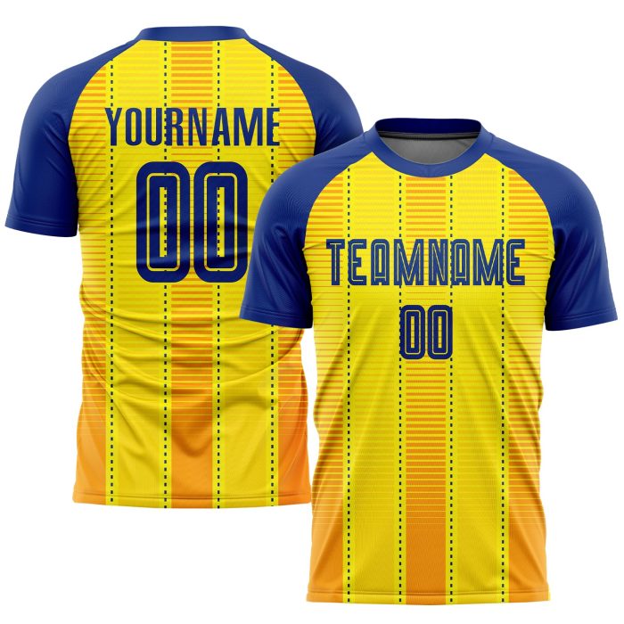 Custom Gold Royal Orange Soccer Jersey - Sublimation Uniform for Team Sports Custom Gold Royal-Orange Sublimation Soccer - Image 1