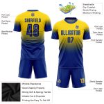 Custom Gold Royal Sublimation Soccer Uniform Jersey - Fade Design Fashion Jersey Custom Gold Royal Sublimation Fade Fashion - Image 3