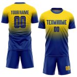 Custom Gold Royal Sublimation Soccer Uniform Jersey - Fade Design Fashion Jersey Custom Gold Royal Sublimation Fade Fashion - Image 2