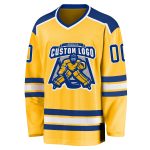 Custom Gold Royal-White Hockey Jersey for Men | Personalized Team Apparel Custom Gold Royal-White Hockey Jersey - Image 2