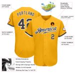 Custom Gold Baseball Jersey - Authentic Style 8537 in Gray and White Custom Gold Steel Gray-White Authentic Baseball Jersey - Image 3