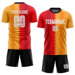 Custom Gold White Black Soccer Jersey Sublimation Uniform Style 9525 Custom Gold White-Black Sublimation Soccer Uniform Jersey - Image 2