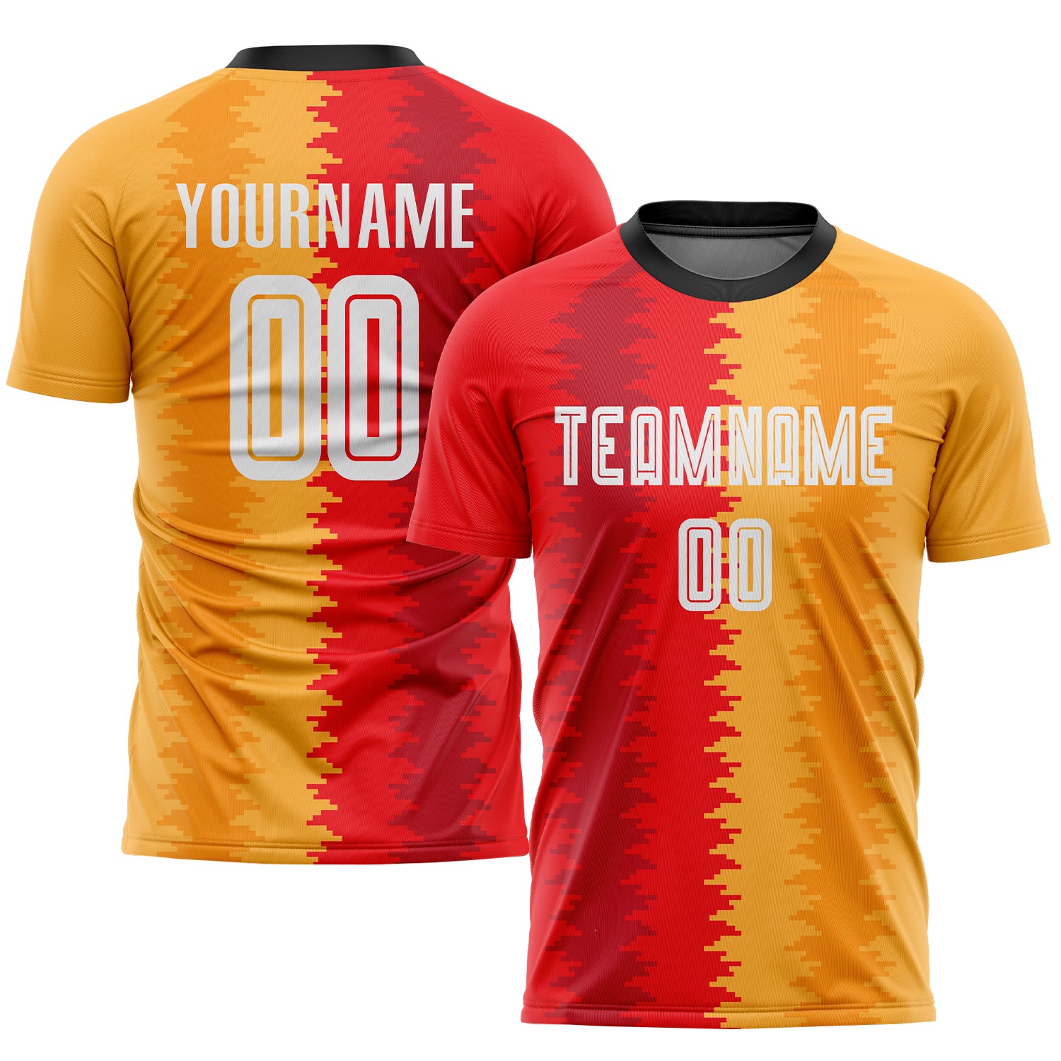 Custom Gold White Black Soccer Jersey Sublimation Uniform Style 9525 Custom Gold White-Black Sublimation Soccer Uniform Jersey