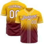 Custom Gold White Burgundy Authentic Fade Baseball Jersey for Fashion Fans Custom Gold White-Burgundy Authentic Fade Fashion