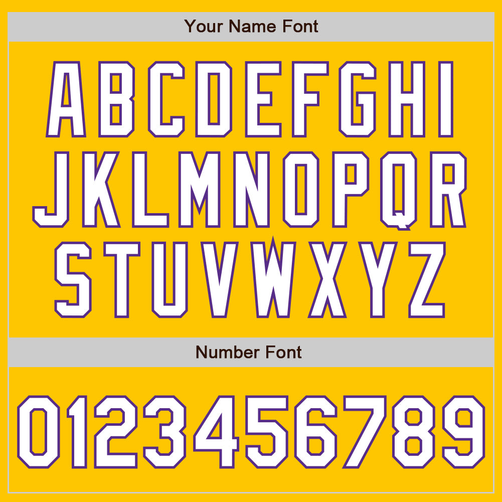 Custom Gold White-Purple Authentic Fade Fashion Baseball Jersey Custom Gold White Purple Authentic Baseball Jersey - Fade Fashion Design Custom Gold White-Purple Authentic Fade Fashion - Image 3