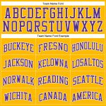 Custom Gold Purple White Authentic Basketball Jersey - Throwback Style Custom Gold White-Purple Authentic Throwback Basketball - Image 3