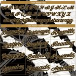 Custom Graffiti Pattern Black and Old Gold 3D Two-Button Unisex Softball Jersey 6269 Custom Graffiti Pattern Black-Old Gold - Image 4