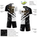 Custom Graffiti Soccer Jersey Black Old Gold Sublimation Uniform for Teams Custom Graffiti Pattern Black-Old Gold Sublimation - Image 3
