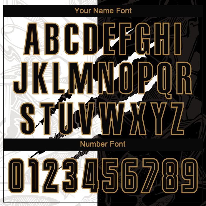 Custom Graffiti Soccer Jersey Black Old Gold Sublimation Uniform for Teams Custom Graffiti Pattern Black-Old Gold Sublimation - Image 5