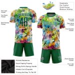 Custom Graffiti Soccer Jersey Kelly Green-White Sublimation Uniform Custom Graffiti Pattern Kelly Green-White Sublimation - Image 3