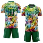 Custom Graffiti Soccer Jersey Kelly Green-White Sublimation Uniform Custom Graffiti Pattern Kelly Green-White Sublimation - Image 2