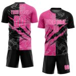 Custom Pink Black White Graffiti Pattern Soccer Jersey Sublimation Uniform Custom Graffiti Pattern Pink Black-White Sublimation - Image 2