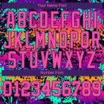 Bright Neon Pink Purple Custom Graffiti 3D Long Sleeve Performance T-Shirt Custom Graffiti Pattern Pink-Purple Bright Neon - Image 4