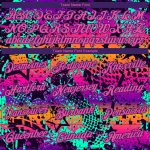 Bright Neon Pink Purple Custom Graffiti 3D Long Sleeve Performance T-Shirt Custom Graffiti Pattern Pink-Purple Bright Neon - Image 3