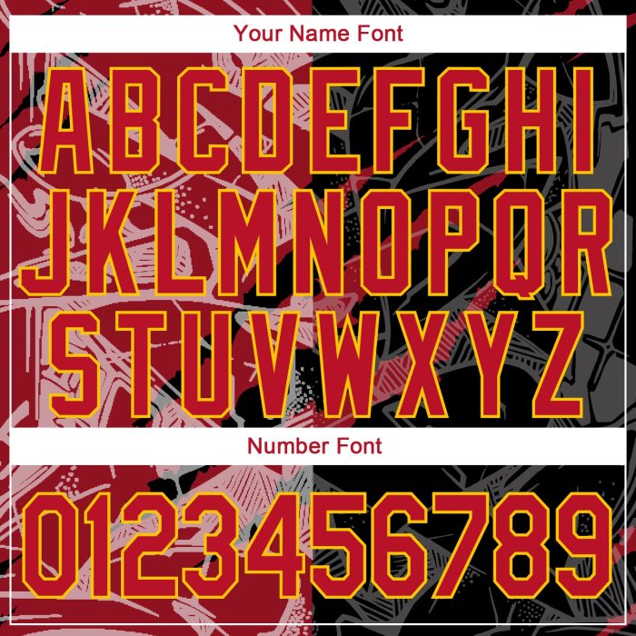 Custom Red-Gold Graffiti Pattern 3D Long Sleeve Performance T-Shirt Custom Graffiti Pattern Red-Gold Scratch 3D Long Sleeve - Image 4