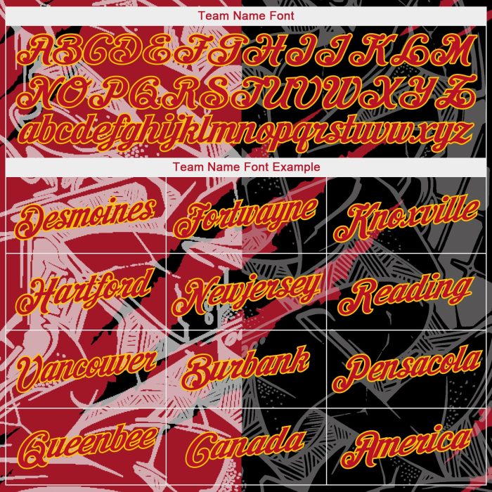 Custom Red-Gold Graffiti Pattern 3D Long Sleeve Performance T-Shirt Custom Graffiti Pattern Red-Gold Scratch 3D Long Sleeve - Image 3