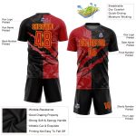 Red-Gold Custom Graffiti Soccer Jersey Sublimation Uniform for Team Sports Custom Graffiti Pattern Red-Gold Sublimation Soccer - Image 3