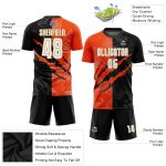 Custom Graffiti Pattern Soccer Jersey White Black Orange Old Gold Sublimation Uniform Custom Graffiti Pattern White Black - Image 3