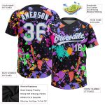 Custom Graffiti Pattern 3D Softball Jersey - White Light Blue Unisex, Two-Button Design Custom Graffiti Pattern White-Light - Image 3