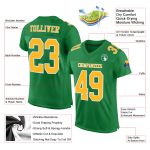 Custom Football Jersey in Grass Green with Gold and White Mesh Authentic Design Custom Grass Green Gold-White Mesh Authentic - Image 2