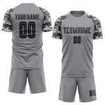 Custom Sublimation Soccer Uniform Jersey Gray Black Camo Design Custom Gray Black-Camo Sublimation Soccer Uniform Jersey - Image 2