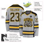 Custom Gray Black and Gold Hockey Jersey for Men and Women - Personalized Sports Apparel Custom Gray Black-Gold Hockey Jersey - Image 3