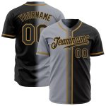 Custom Gray Black Old Gold Fade Baseball Jersey - Authentic Fashion Design Custom Gray Black-Old Gold Authentic Fade Fashion