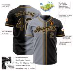 Custom Gray Black Old Gold Fade Baseball Jersey - Authentic Fashion Design Custom Gray Black-Old Gold Authentic Fade Fashion - Image 2