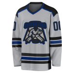 Gray Black-Royal Custom Hockey Jersey Personalized Sportswear for Fans Custom Gray Black-Royal Hockey Jersey - Image 2