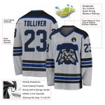 Gray Black-Royal Custom Hockey Jersey Personalized Sportswear for Fans Custom Gray Black-Royal Hockey Jersey - Image 3